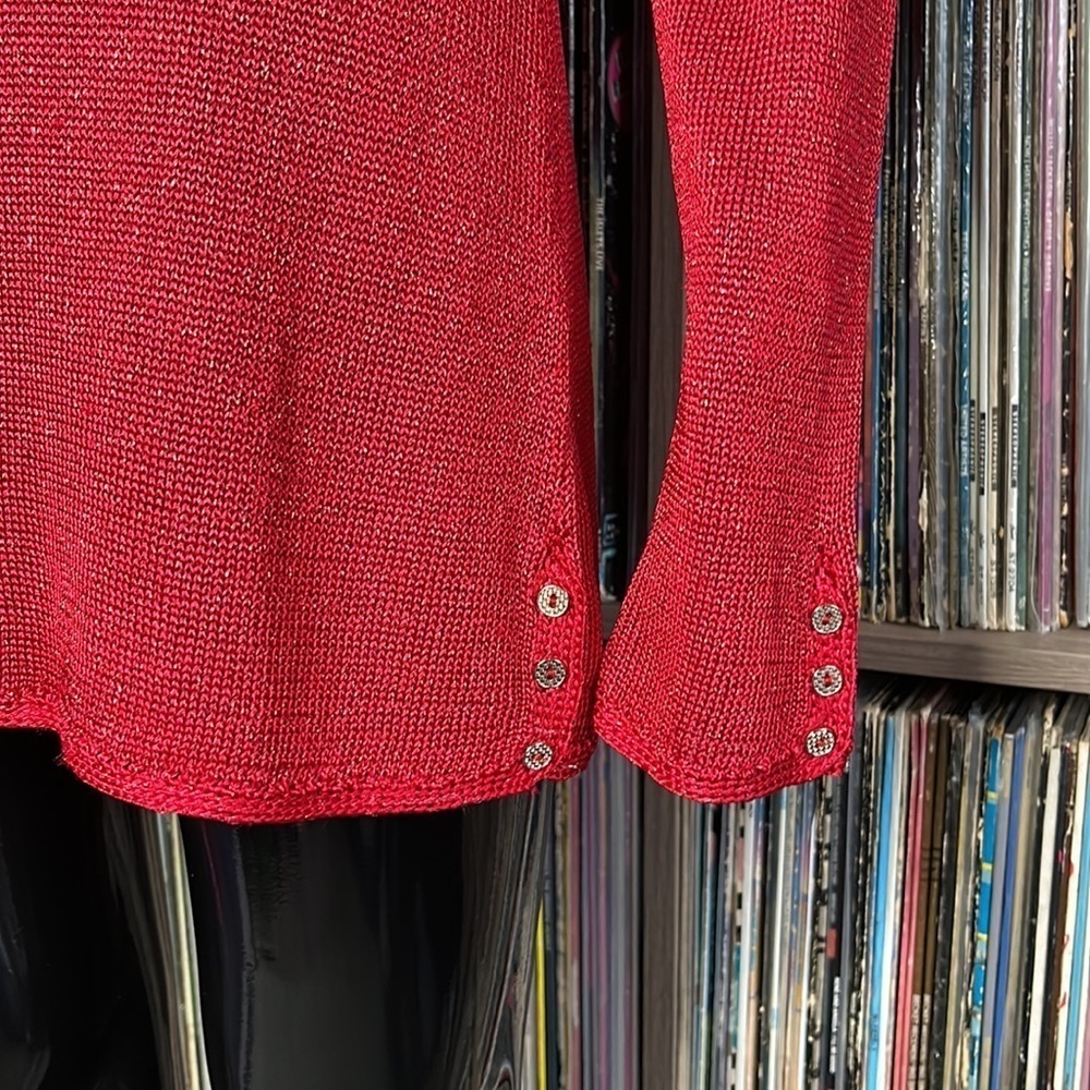 J. McLaughlin V-neck Sweater w/ Gold Button Details Size Medium - Picture 5 of 6